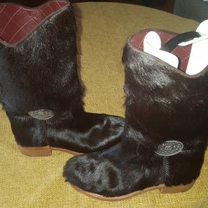 Chanel furry boots